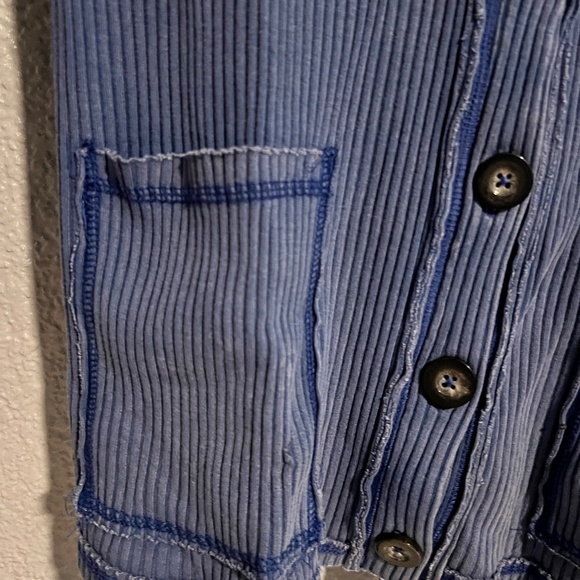 NWT Spades Ribbed Mineral Wash Distressed Button Front Cardigan size M - Picture 6 of 10